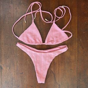 Monday Swimwear Azalea Pink Chevron Bikini